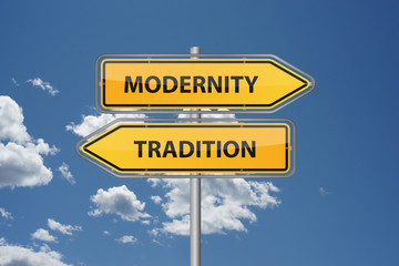 Modernity versus tradition - obrazy, fototapety, plakaty