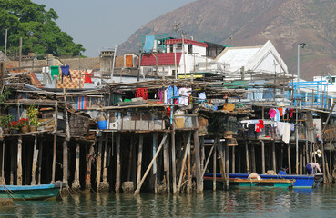 Naklejka premium Floating village, Tai O, Hongkong
