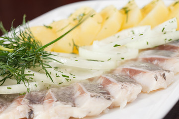 Marinated herring fillets