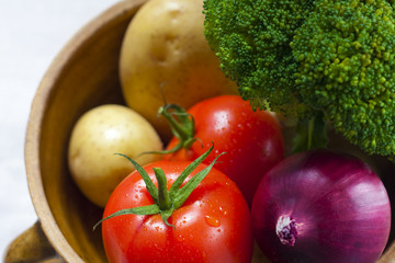 Vegetables in a pot