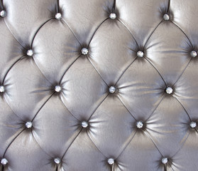 luxury texture of leather furniture decorated with crystal
