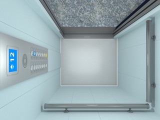 Modern Elevator Interior and Exterior