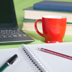morning coffee on the desk
