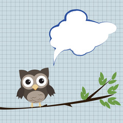 Owl with speech bubble