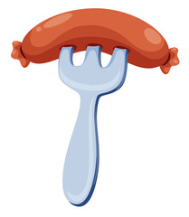 Sausage prick with a fork
