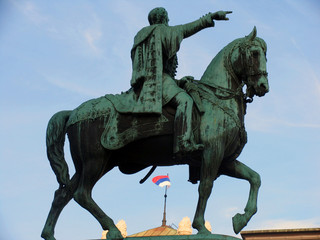 Reiterstandbild Knez Mihailo in Belgrad/Serbien