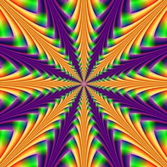 Foto op Plexiglas Psychedelisch Middelpunt in paars en oranje