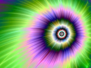 Foto auf Acrylglas Psychedelisch Farbexplosion Batik gefärbt