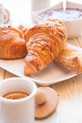 Coffee and Brioches for energetic breakfast