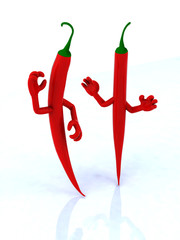 Fototapeta na wymiar czerwone papryczki chili z bronią