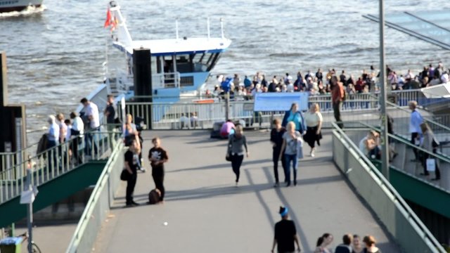 Menschen Hafen Zeitraffer