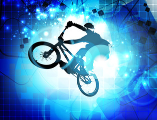 Fototapeta na wymiar BMX rowerzysta