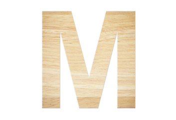 Letter M from wood board