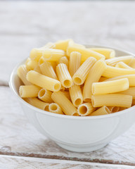 uncooked macaroni bowl