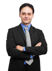 Confident businessman isolated on white