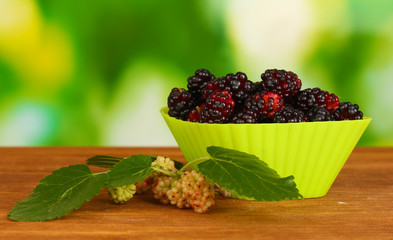 Bright silicone cutter with ripe mulberry