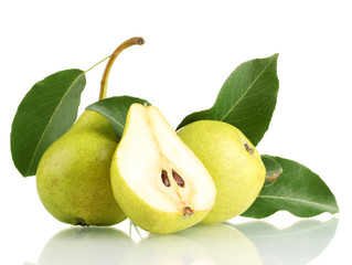 Juicy flavorful pears isolated on white