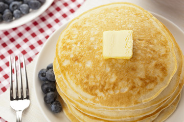 Fresh Homemade Pancakes with Syrup