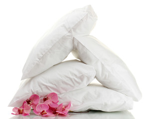 Obraz premium pillows and flower, isolated on white