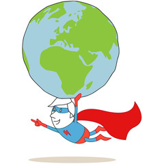 Superheld, Weltkugel, Erde