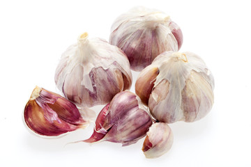 fresh garlic  on white background