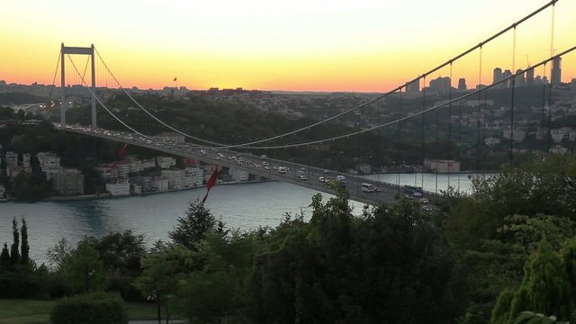 Bosphorus with Fatih Sultan Mehmet Bridge