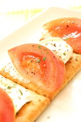 Tomato and cream cheese Canape