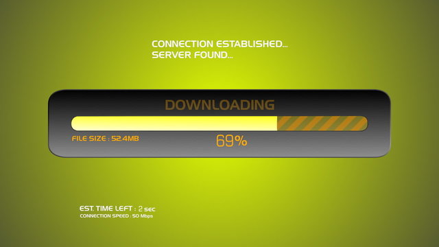Downloading computer screen graphic animation