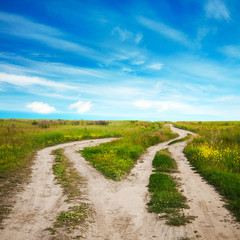 roads in the fields
