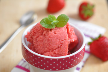 Erdbeer Minze Sorbet