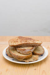 fried bread with eggs