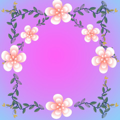 Fototapeta premium Flower of frame on color background