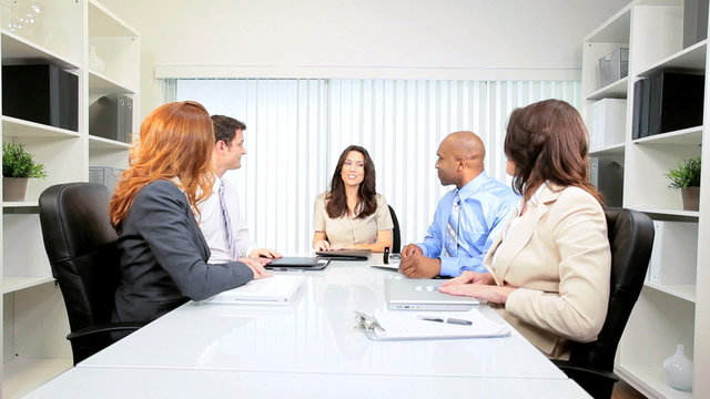 Female Client Meeting Advertising Agency Executives