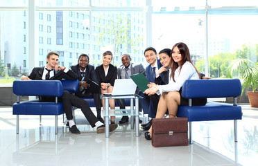 Group of business colleague in a meeting together