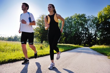 Young couple jogging