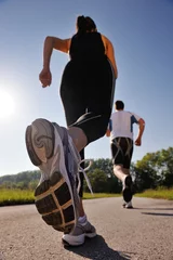 Papier Peint photo autocollant Jogging jeune couple, jogging