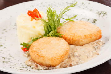 chicken cutlet with  potatoes