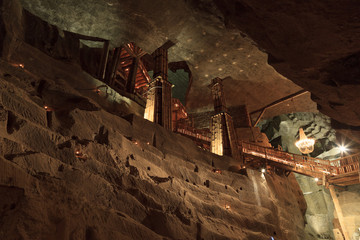 Obraz premium A the Chambers are at Wieliczka Salt Mine, Poland.