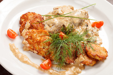 potato pancakes with meat