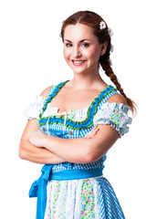 junge brünette Frau im Trachtenkleid © fotogestoeber