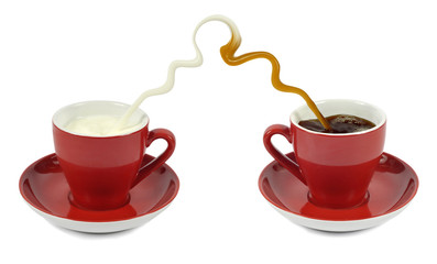 Kaffee und Milch auf einer Wellenlänge = Cappucciono