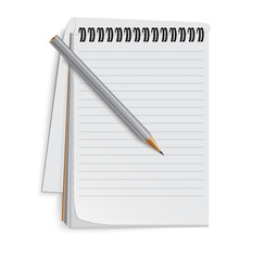 icon of an open notebook about a pencil