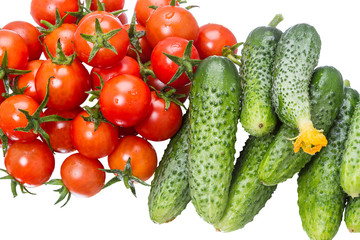 Tomatoes and cucumbers