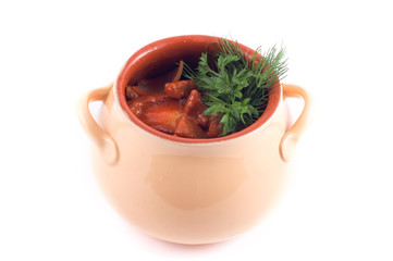 Meat prepared in pots