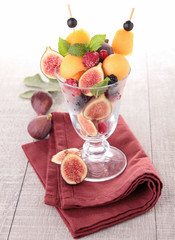 fruit salad and mint