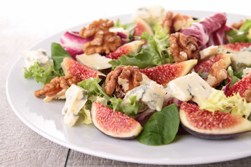 vegetable salad and fig
