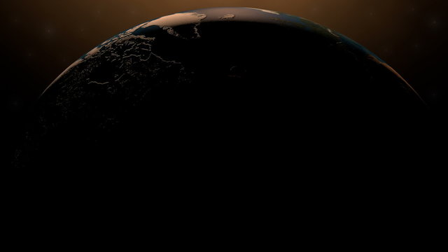 Communication satellite, orbiting over the earth atmosphere.
