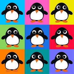 seamless penguin pattern background