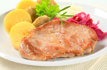 Pork with cabbage and dumplings