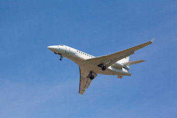 white jet passenger aircraft